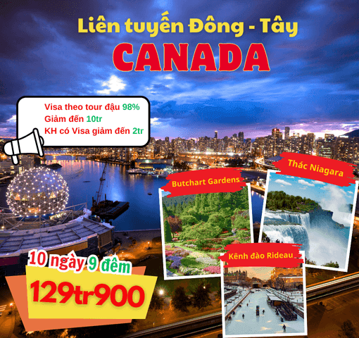 Tour du lịch liên tuyến Đông Tây Canada 2026