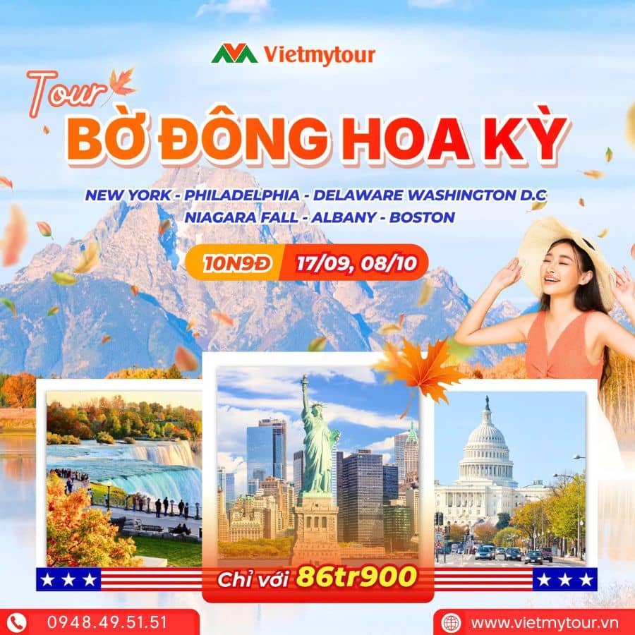 Tour Mỹ mùa thu bờ Đông 10N9Đ